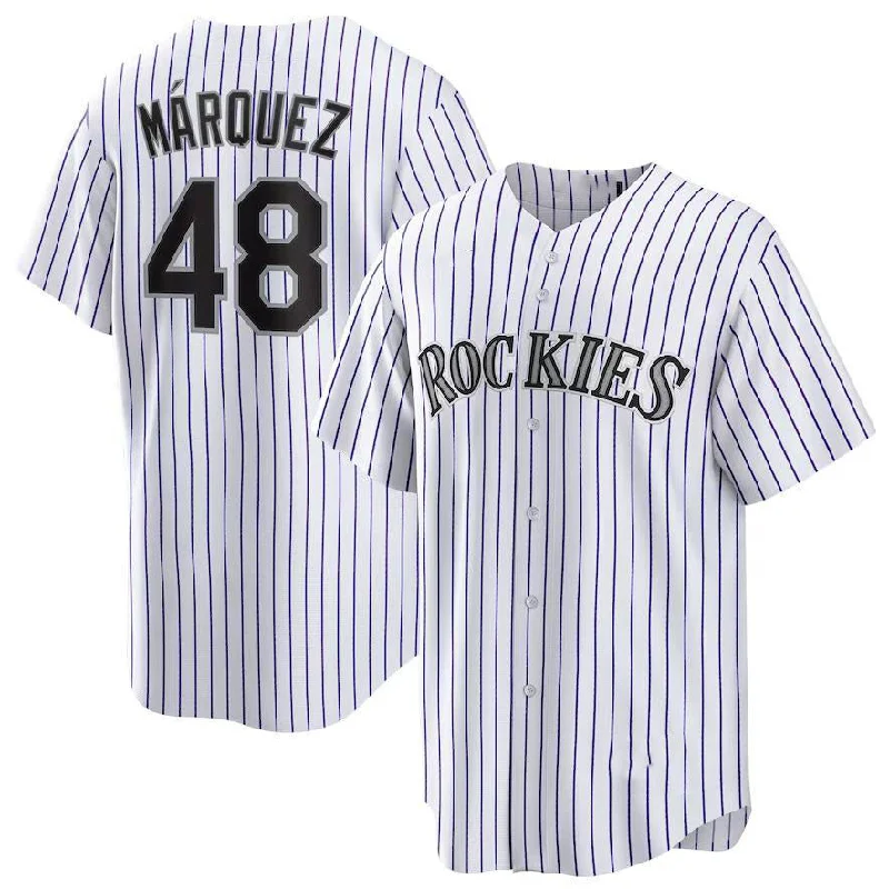 Colorado Rockies #48 Germ¨¢n M¨¢rquez White Home Replica Player Name Jersey Baseball Jerseys-NBA Road Jerseys -