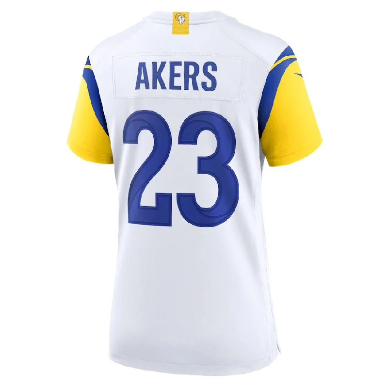 LA.Rams #23 Cam Akers White Game Jersey Stitched American Football Jerseys-NFL College Throwback Jerseys -