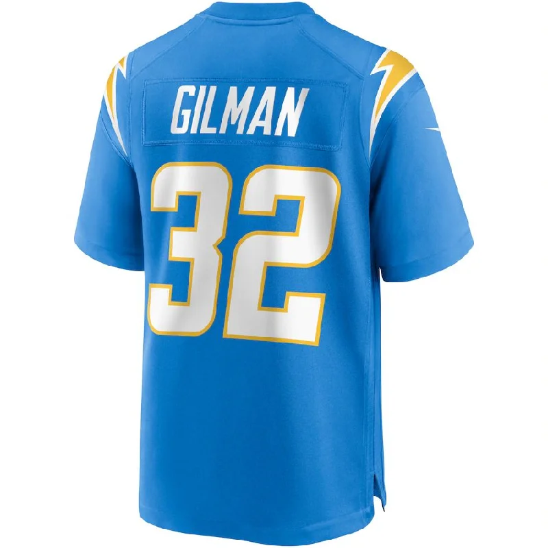 LA.Chargers #32 Alohi Gilman Powder Blue Game Jersey Stitched American Football Jerseys-NFL Military Salute Jerseys -