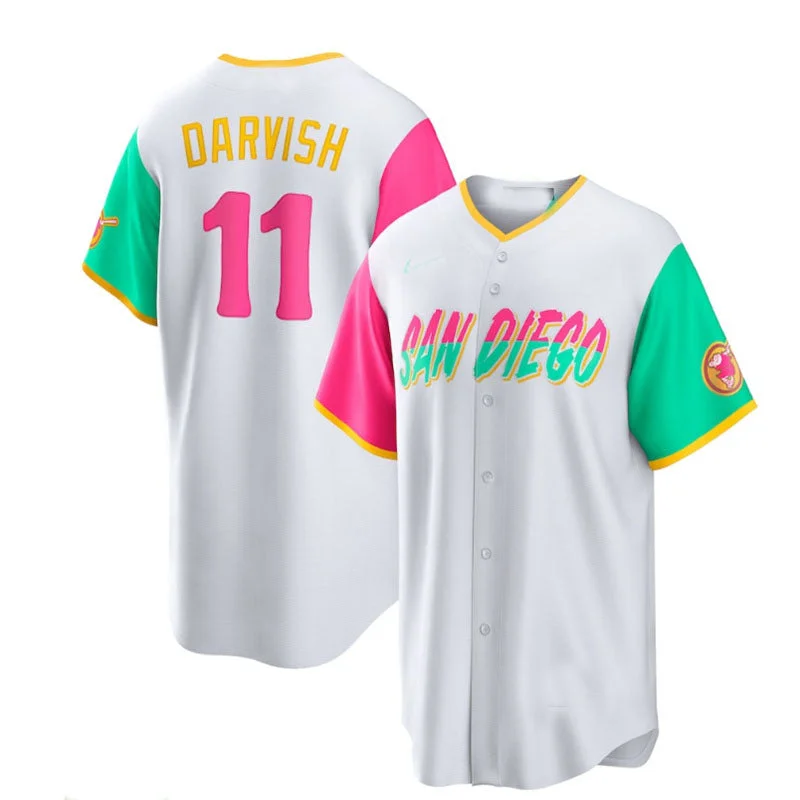 San Diego Padres #11 Yu Darvish 2022 City Connect Replica Player Jersey - White Baseball Jerseys-NBA Statement Jerseys -