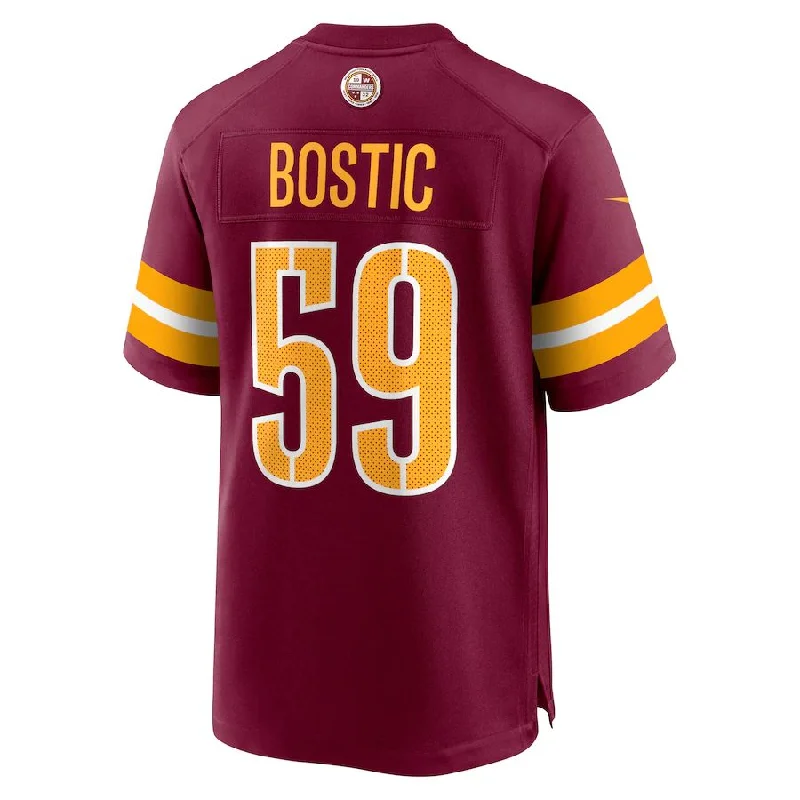 W.Commanders #59 Jon Bostic Burgundy Game Player Jersey Stitched American Football Jerseys-NFL Color Rush Jerseys -