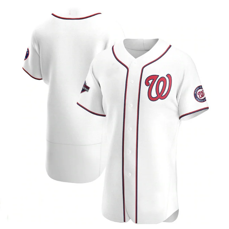 Washington Nationals 2019 World Series Champions Home Authentic Team Jersey - White Baseball Jerseys-NBA New Season Jerseys -