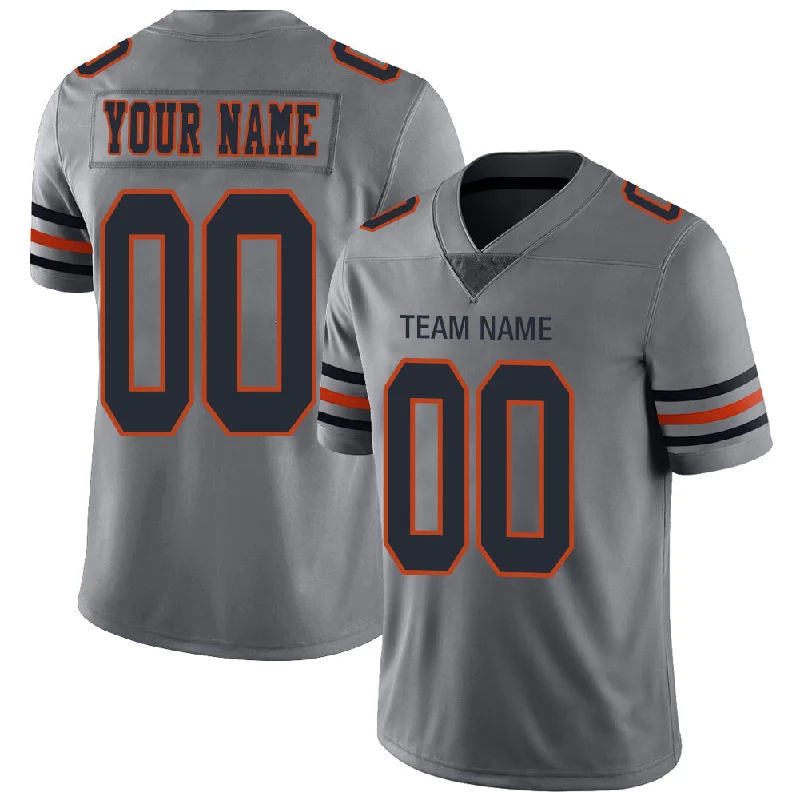 Custom C.Bear Stitched American Football Jerseys Personalize Birthday Gifts Grey Jersey-NBA Icon Edition Jerseys -