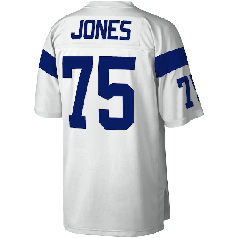 LA.Rams #75 Deacon Jones Mitchell & Ness White 1969 Legacy Replica Jersey Stitched American Football Jerseys-NFL Replica Team Jerseys -