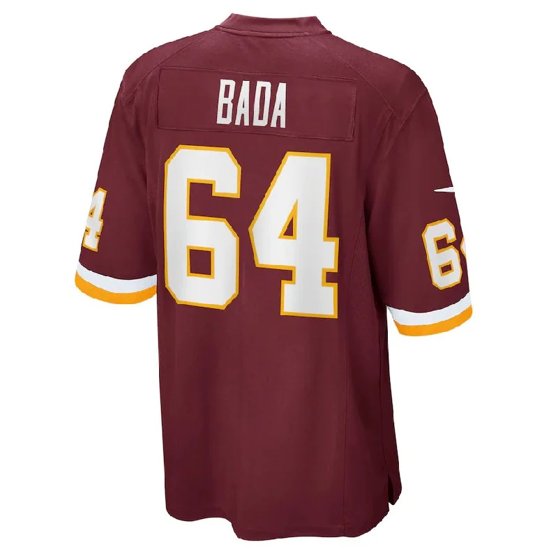 W.Football Team #64 David Bada Burgundy Game Player Jersey Stitched American Football Jerseys-NFL Throwback Jerseys -