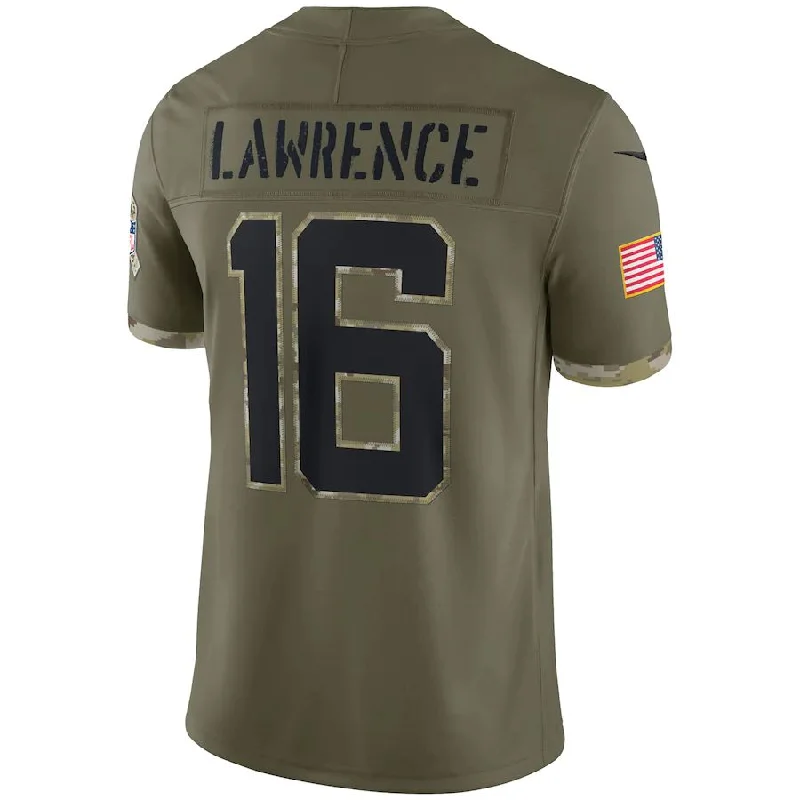 J.Jaguars #16 Trevor Lawrence Olive 2022 Salute To Service Limited Jersey Stitched American Football Jerseys-NFL Authentic Football Jerseys -