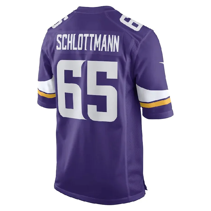 MN.Vikings #65 Austin Schlottmann Purple Game Player Jersey Stitched American Football Jerseys-NFL Game-Worn Jerseys -