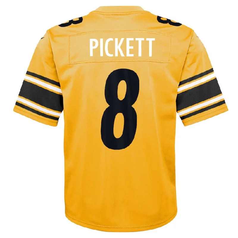 P.Steelers #8 Kenny Pickett Gold Inverted Game Jersey Stitched American Football Jerseys-NFL Stylish Football Jerseys -