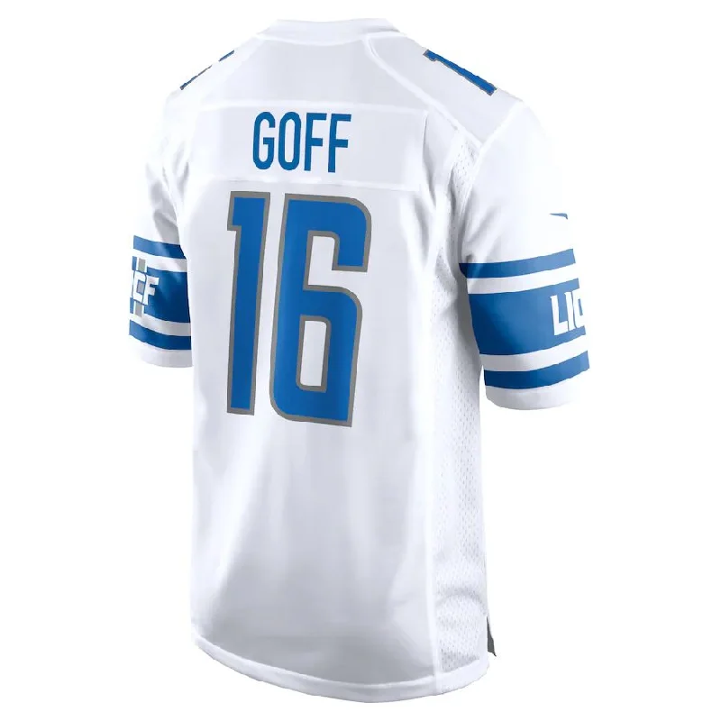 D.Lions #16 Jared Goff White Team Game Jersey Stitched American Football Jerseys-NFL Super Bowl Jerseys -