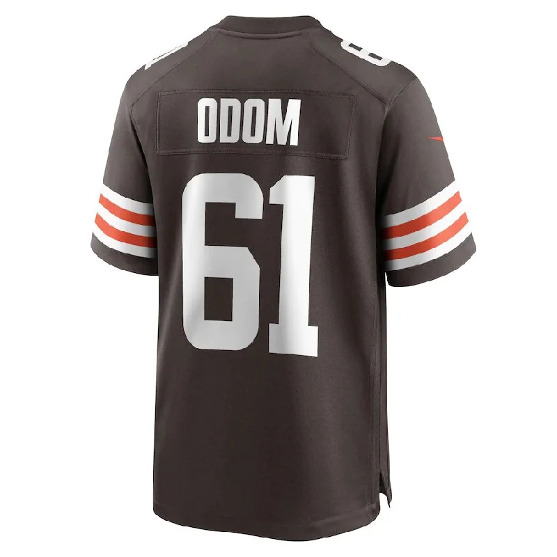 C.Browns #61 Chris Odom Brown Game Player Jersey Stitched American Football Jerseys-NFL Custom Player Jerseys -