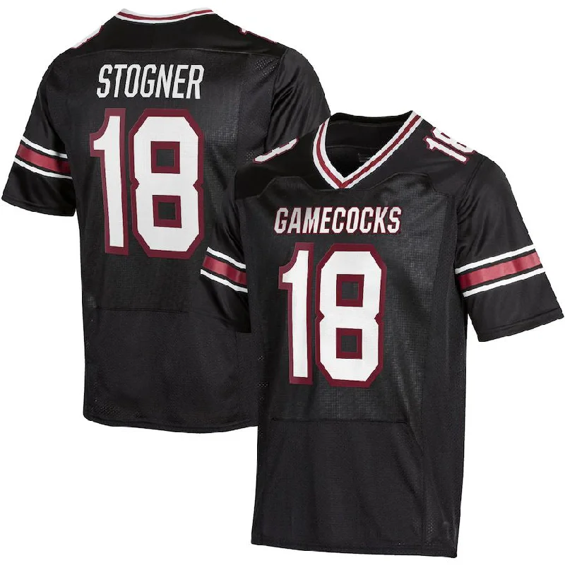 S.Carolina Gamecocks #18 Austin Stogner Under Armour NIL Replica Football Jersey Black Stitched American College Jerseys-NBA Vintage Team Jerseys -