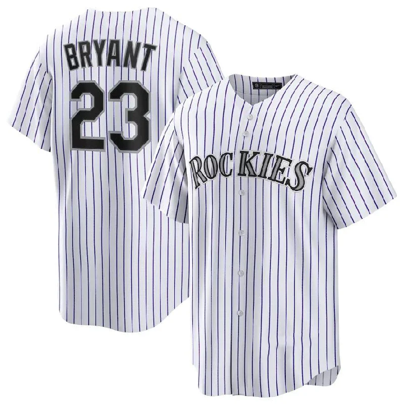 Colorado Rockies #23 Kris Bryant White Home Replica Player Name Jersey Baseball Jerseys-NBA Autographed Jerseys -