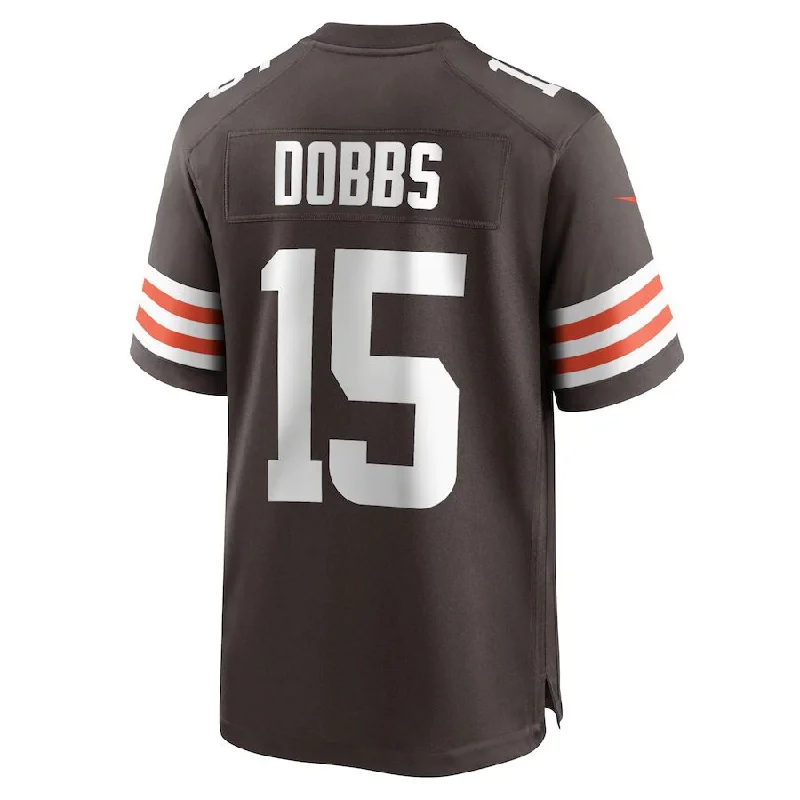 C.Browns #15 Joshua Dobbs Brown Game Jersey Stitched American Football Jerseys-NFL Youth Football Jerseys -