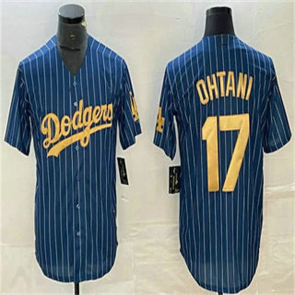 Los Angeles Dodgers #17 Shohei Ohtani Blue Gold Home Authentic Patch Jersey Baseball Jerseys-NBA Youth Player Jerseys -