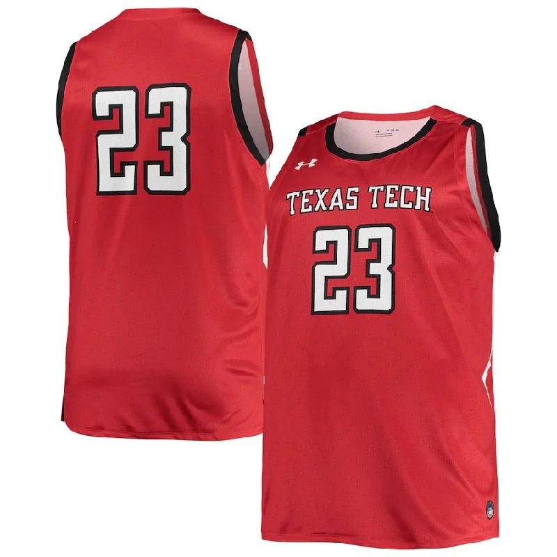 #23 T.Tech Red Raiders Under Armour Replica Basketball Jersey Red Stitched American College Jerseys-NBA Custom Name Jerseys -