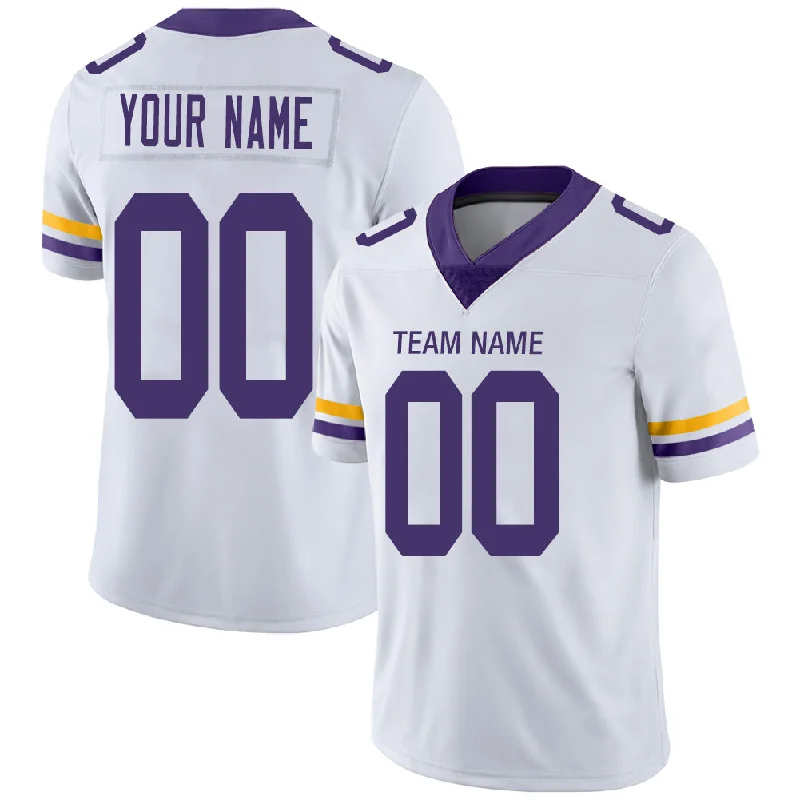 Custom MN.Vikings Stitched American Football Jerseys Personalize Birthday Gifts White Jersey-NBA Limited Edition Jerseys -