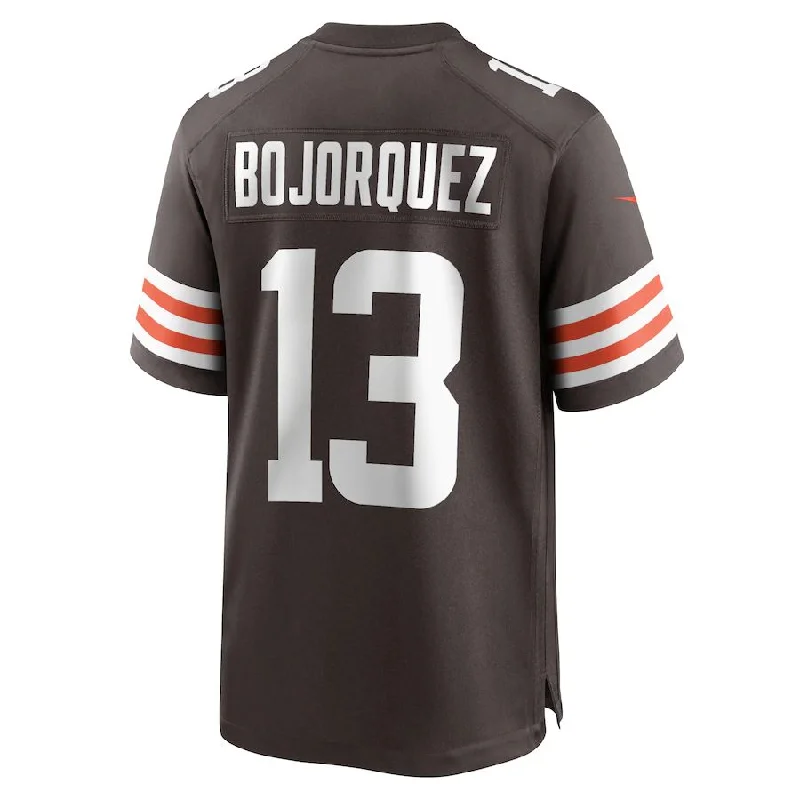 C.Browns #13 Corey Bojorquez Brown Game Jersey Stitched American Football Jerseys-NFL Home & Away Jerseys -