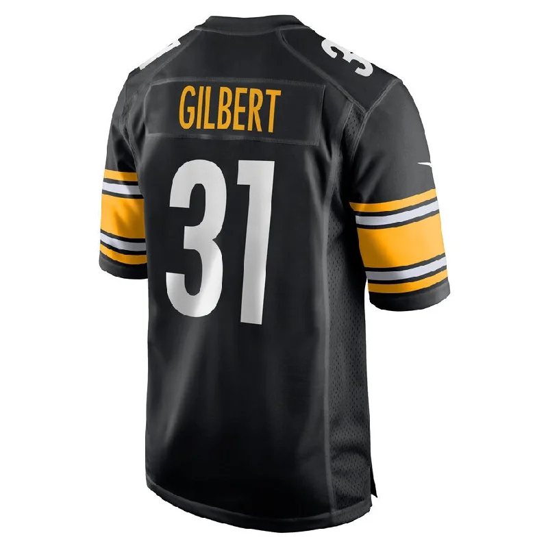 P.Steelers #31 Mark Gilbert Black Game Player Jersey Stitched American Football Jerseys-NFL Vapor Limited Jerseys -