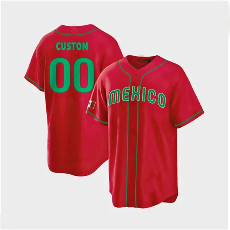 Custom Mexico Baseball 2023 World Baseball Classic Jersey Red White Men Women Youth Stitches Baseball Jerseys-NBA Customizable Jerseys -