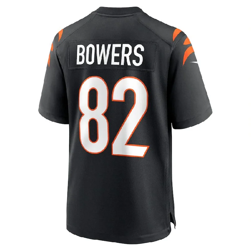 C.Bengals #82 Nick Bowers Black Game Player Jersey Stitched American Football Jerseys-NFL Military Salute Jerseys -