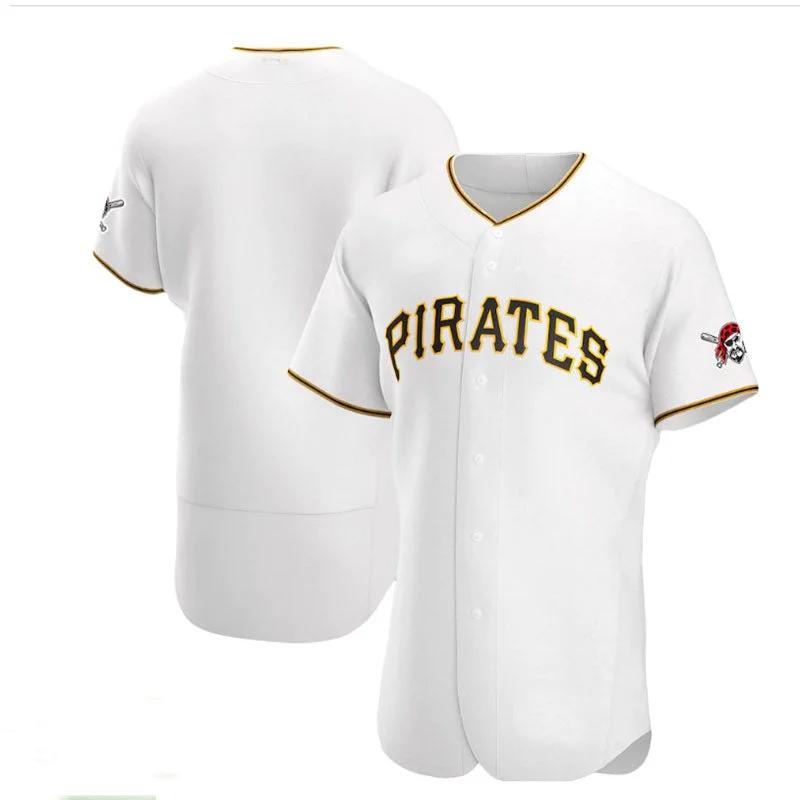 Pittsburgh Pirates Home Authentic Team Jersey - White Baseball Jerseys-NBA Collector’s Basketball Jerseys -