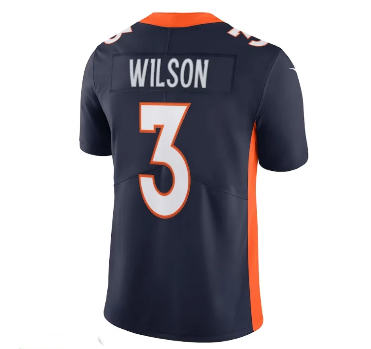 D.Broncos #3 Russell Wilson Alternate Vapor Limited Jersey - Navy Stitched American Football Jerseys-NFL Replica Team Jerseys -