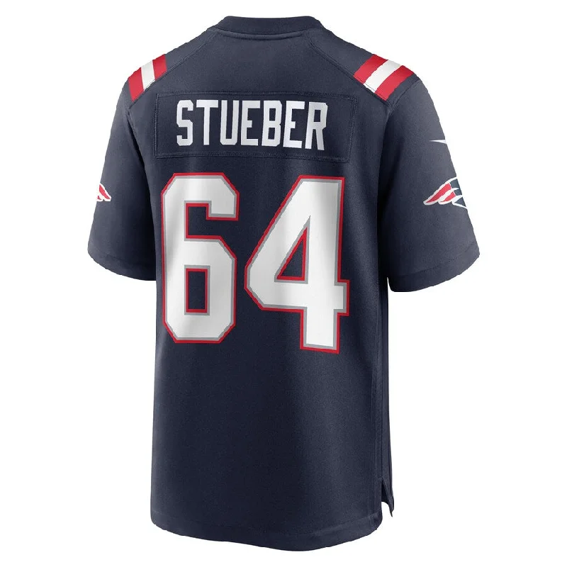 NE.Patriots #64 Andrew Stueber Navy Game Player Jersey Stitched American Football Jerseys-NFL New Season Jerseys -