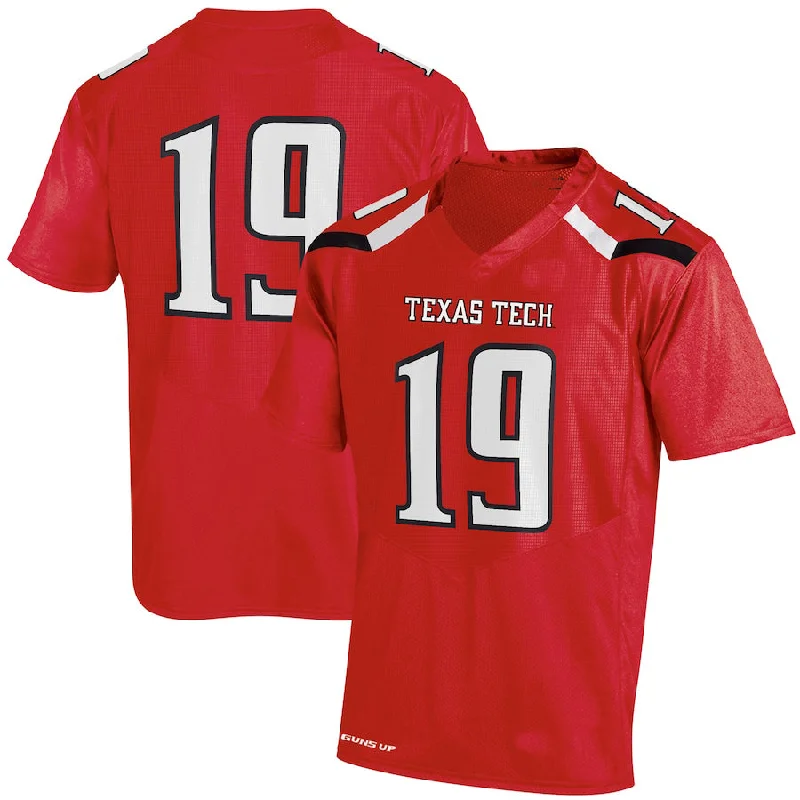 #19 T.Tech Red Raiders Under Armour Replica Jersey Red Stitched American College Jerseys-NBA Special Edition Jerseys -