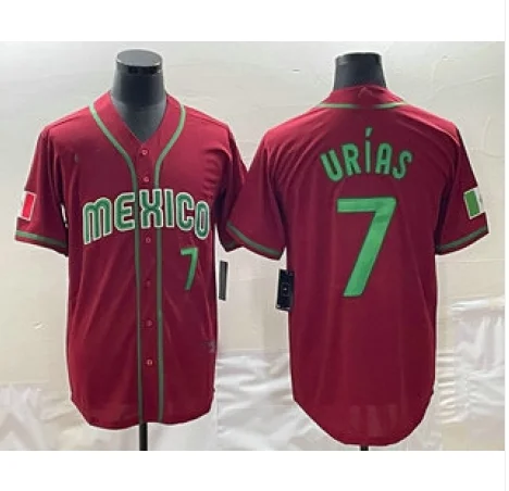 Mexico Baseball #7 Julio Urias Number 2023 Red Green World Baseball Classic Stitched Jerseys Baseball Jerseys-NBA Game-Worn Jerseys -