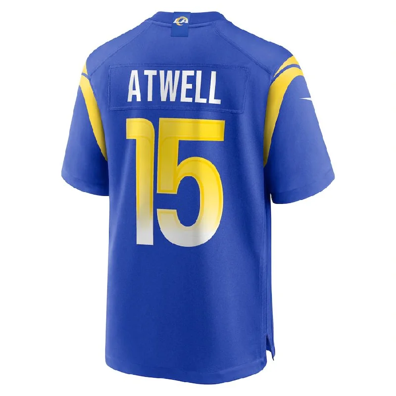 LA.Rams #15 Tutu Atwell Royal Game Player Jersey Stitched American Football Jerseys-NFL Preseason Jerseys -