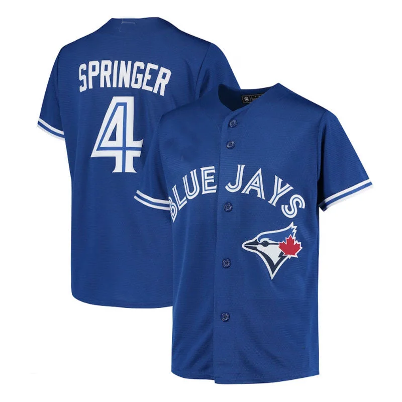 Toronto Blue Jays #4 George Springer Alternate Replica Player Jersey - Royal Baseball Jerseys-NBA New Season Jerseys -