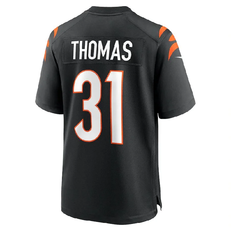 C.Bengals #31 Michael Thomas Black Game Jersey Stitched American Football Jerseys-NFL Pro-Level Jerseys -