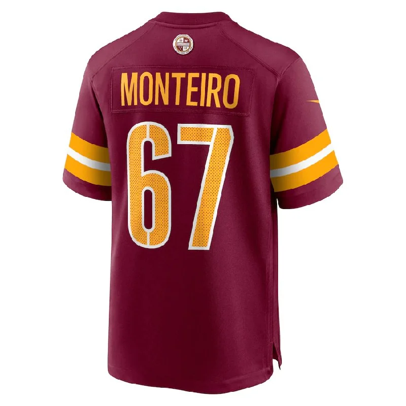 W.Commanders #67 Aaron Monteiro Burgundy Game Player Jersey Stitched American Football Jerseys-NFL Super Bowl Jerseys -