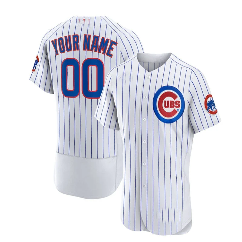 Custom Chicago Cubs Home Authentic Jersey - White Baseball Jerseys-NBA Jordan Brand Jerseys -