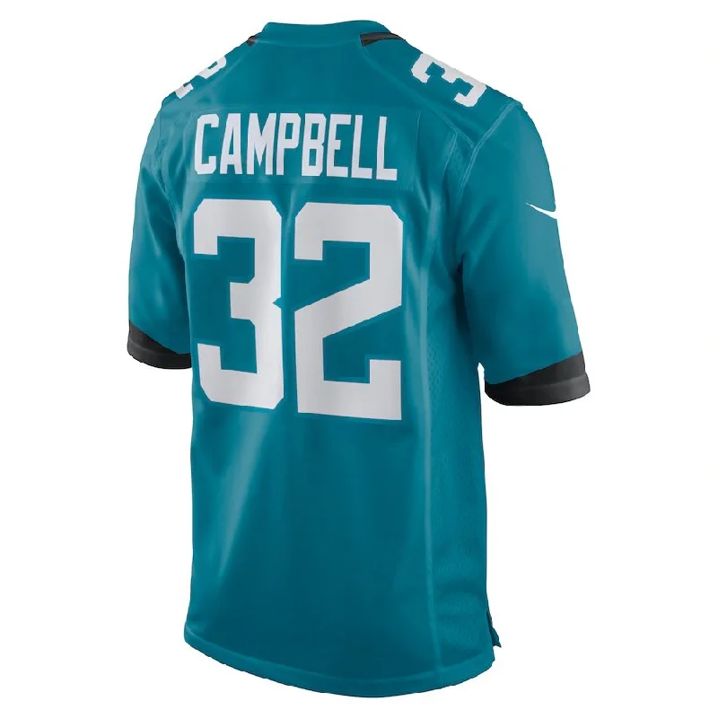 J.Jaguars #32 Tyson Campbell Teal Game Jersey Stitched American Football Jerseys-NFL Sports Fan Jerseys -