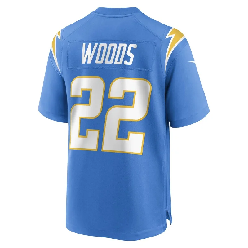 LA.Chargers #22 JT Woods Powder Blue Game Player Jersey Stitched American Football Jerseys-NFL Pro-Level Jerseys -