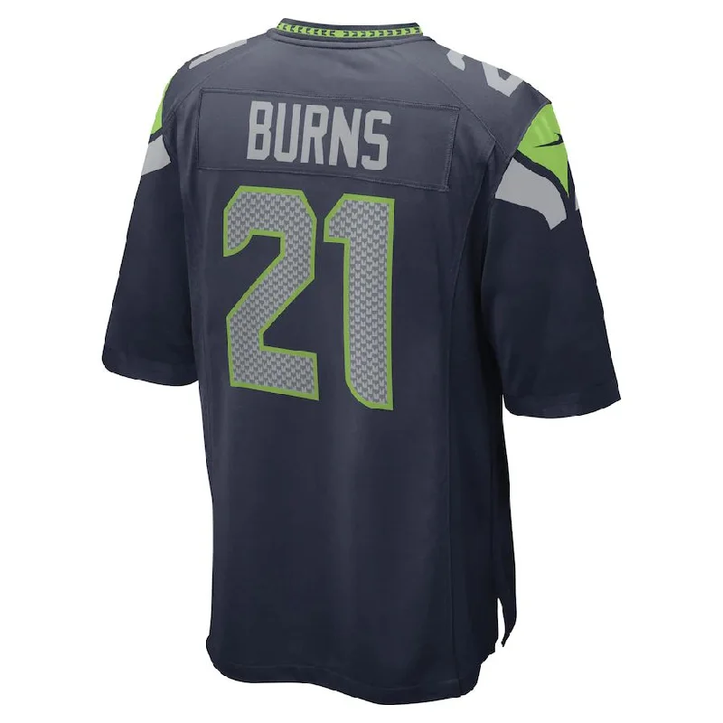 S.Seahawks #21 Artie Burns College Navy Game Player Jersey Stitched American Football Jerseys-NFL Game-Worn Jerseys -