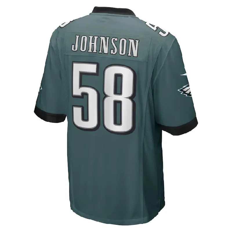 P.Eagles #58 Kyron Johnson Midnight Green Game Player Jersey Stitched American Football Jerseys-NFL MVP Player Jerseys -