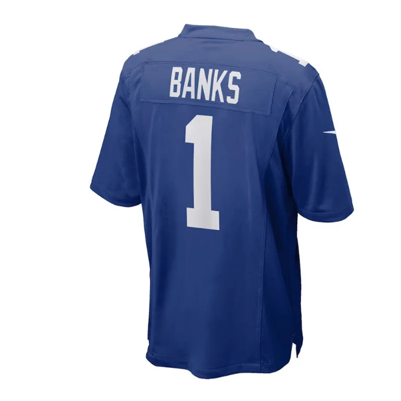 NY.Giants #1 Deonte Banks 2023 Draft First Round Pick Game Jersey - Royal Stitched American Football Jerseys-NFL Breast Cancer Awareness Jerseys -