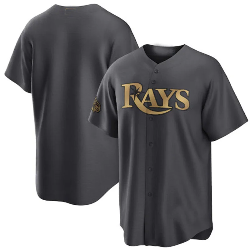 Tampa Bay Rays Blank Charcoal 2022 All-Star Cool Base Stitched Baseball Jerseys-NBA City Edition Jerseys -