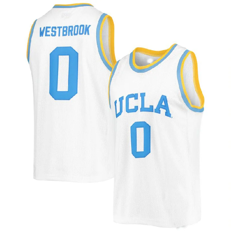 U.Bruins #0 Russell Westbrook Original Retro Brand Commemorative Classic Basketball Jersey White Stitched American College Jerseys-NBA Men's Authentic Jerseys -