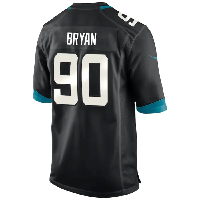 J.Jaguars #90 Taven Bryan Black Game Player Jersey Stitched American Football Jerseys-NFL Youth Replica Jerseys -