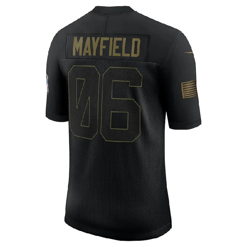 C.Browns #6 Baker Mayfield Black 2020 Salute To Service Limited Jersey Stitched American Football Jerseys-NFL Stadium Jerseys -