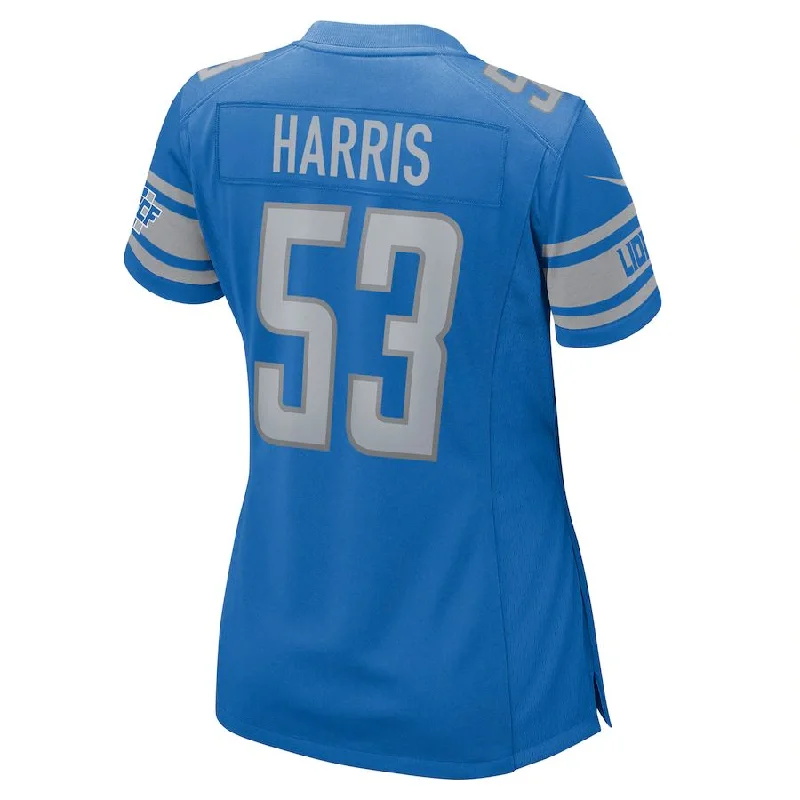 D.Lions #53 Charles Harris Blue Game Jersey Stitched American Football Jerseys-NFL Custom Player Jerseys -