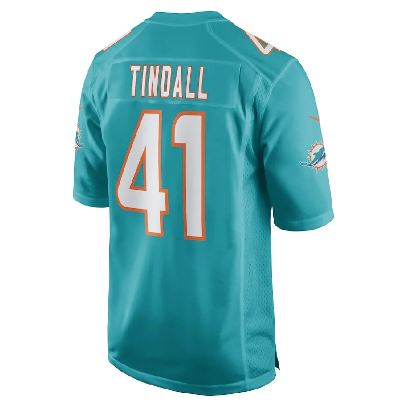 M.Dolphins #41 Channing Tindall Aqua Game Player Jersey Stitched American Football Jerseys-NFL Preseason Jerseys -