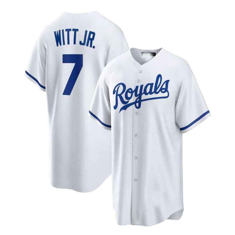 Kansas City Royals #7 Bobby Witt Jr. Home Replica Player Jersey - White Baseball Jerseys-NBA Chinese New Year Jerseys -