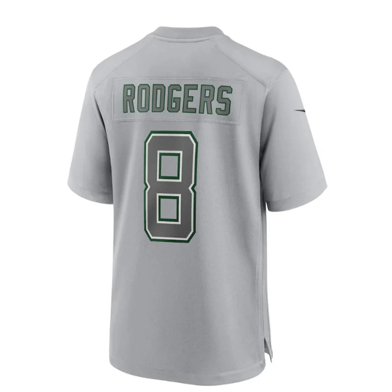 NY.Jets #8 Aaron Rodgers Atmosphere Fashion Game Jersey - Heather Gray Stitched American Football Jerseys-NFL Women’s Team Jerseys -