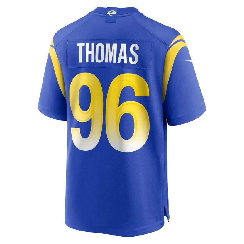 LA.Rams #96 Keir Thomas Royal Game Player Jersey Stitched American Football Jerseys-NFL Player Edition Jerseys -