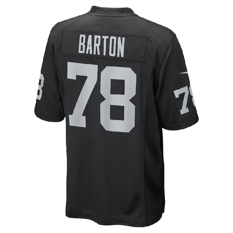 LV. Raiders #78 Jackson Barton Black Game Player Jersey Stitched American Football Jerseys-NFL Preseason Jerseys -