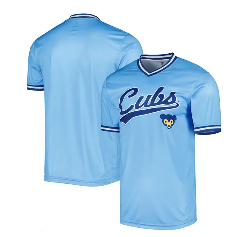 Chicago Cubs Stitches Cooperstown Collection Team Jersey - Light Blue Baseball Jerseys-NBA Official Game Jerseys -